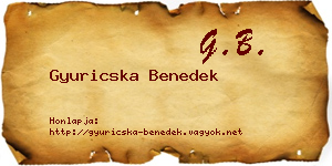 Gyuricska Benedek névjegykártya