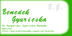benedek gyuricska business card